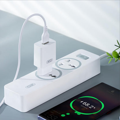 Netlader met USB-C-kabel XO Design L99, 12W, 2.4A, 1 x USB-A, Wit