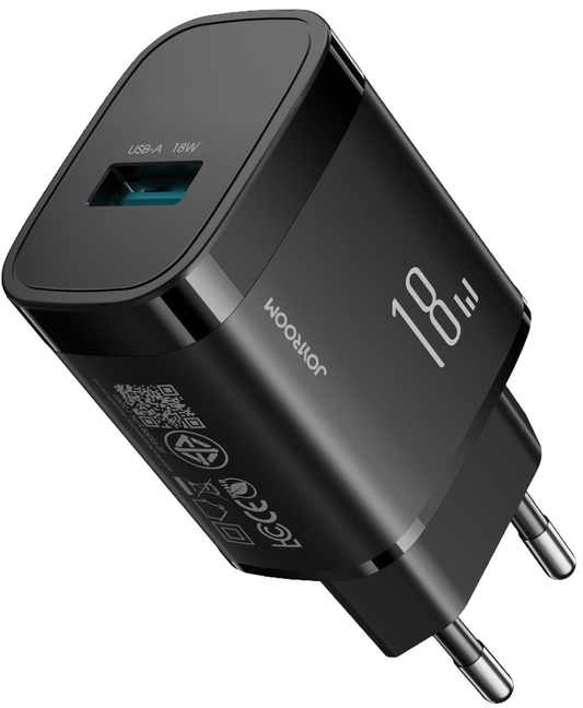 Netlader met USB-C-kabel Joyroom JR-TF4, 18W, 3A, 1 x USB-A, Zwart