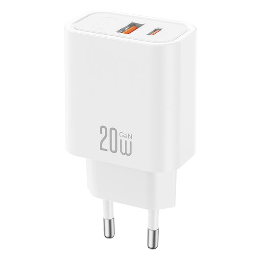 Netlader met USB-C-kabel XO Design CE40, 20W, 3A, 1 x USB-A - 1 x USB-C, Wit