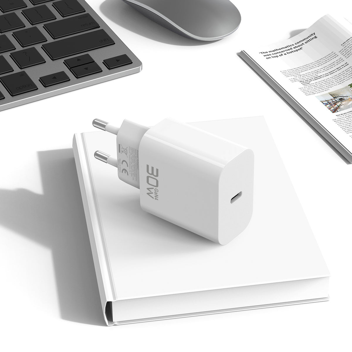 Blavec BC-14 USB-C-netadapter met kabel, 30 W, 3 A, 1 x USB-C, wit