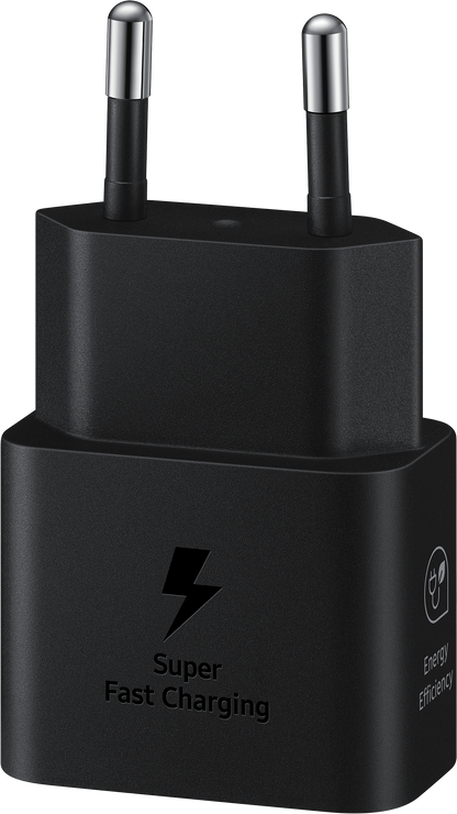 Network Charger With USB-C Cable Samsung, 25W, 3A, 1 x USB-C, Black EP-T2510XBEGEU