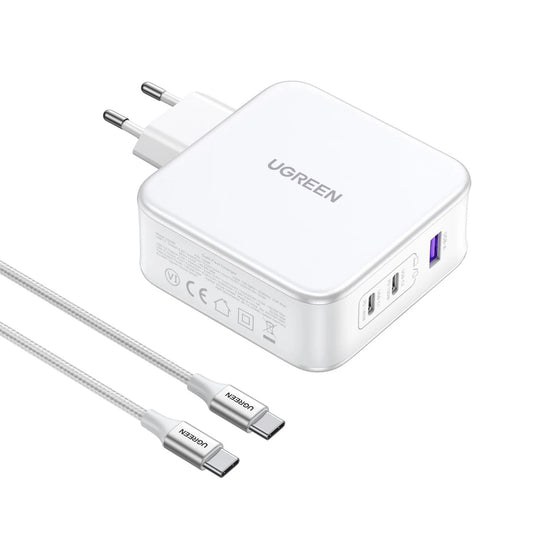 UGREEN CD289, 140W, 5A, 1 x USB-A - 2 x USB-C, Wit