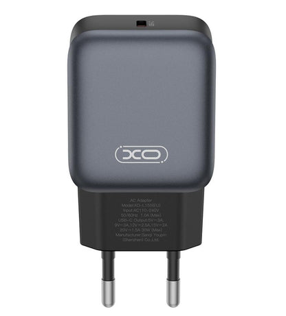 Netwerkoplader met USB-C Kabel XO Design L155, 30W, 3A, 1 x USB-C, Zwart