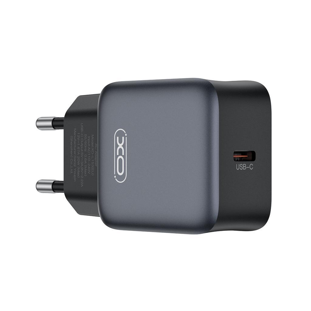 Netwerkoplader met Lightning-kabel XO Design L155, 30W, 3A, 1 x USB-C, Zwart