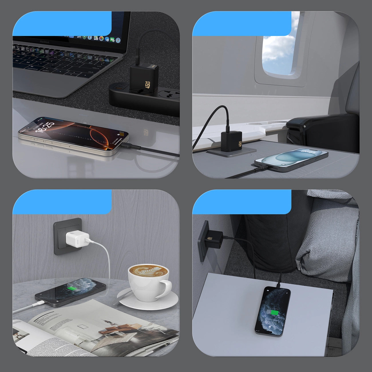 Netwerkoplader met USB-C Kabel Dudao A28C, 45W, 3A, 1 x USB-C, Zwart