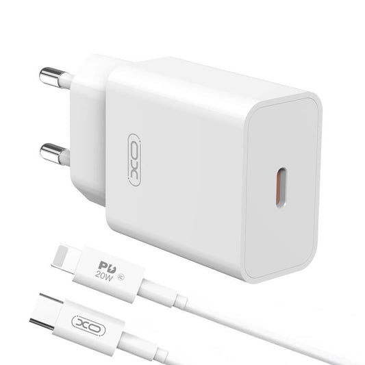 Netlader met Lightning-kabel XO Design L126, 20W, 3A, 1 x USB-C, Wit