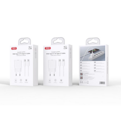 Netwerkoplader met USB-C Kabel XO Design L167, 25W, 3A, 1 x USB-C, Wit