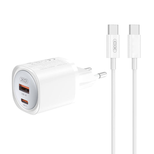 Netwerkoplader met USB-C Kabel XO Design CE21, 30W, 3A, 1 x USB-A - 1 x USB-C, Wit