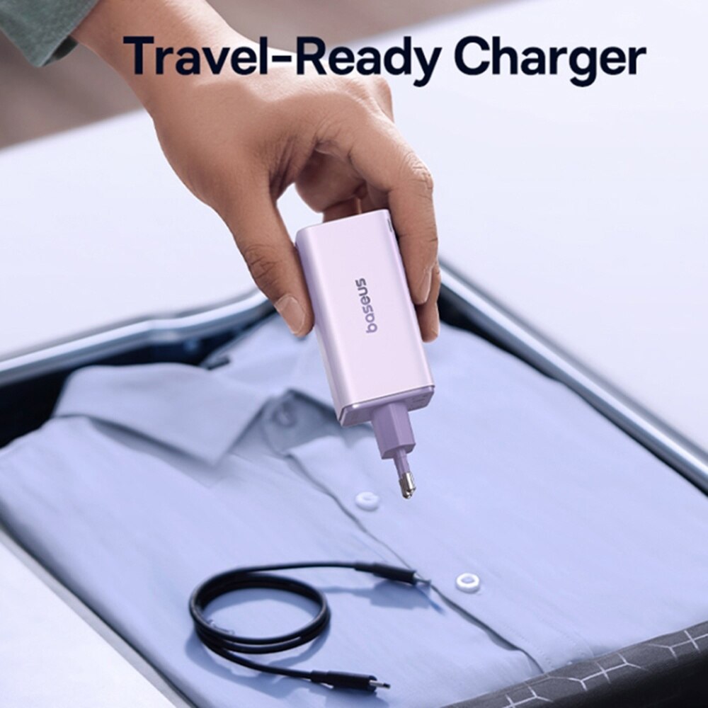 Netwerkoplader met USB-C Kabel Baseus GaN6 Pro, 100W, 3.25A, 2 x USB-A - 2 x USB-C, Paars P10162705532-00