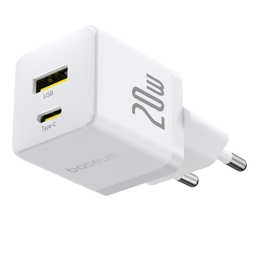 Netwerkoplader met USB-C Kabel Baseus Palm, 20W, 3A, 1 x USB-A - 1 x USB-C, Wit P10111608213-01