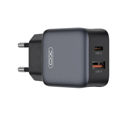 Netwerkoplader met USB-C Kabel XO Design L156, 30W, 3A, 1 x USB-A - 1 x USB-C, Zwart