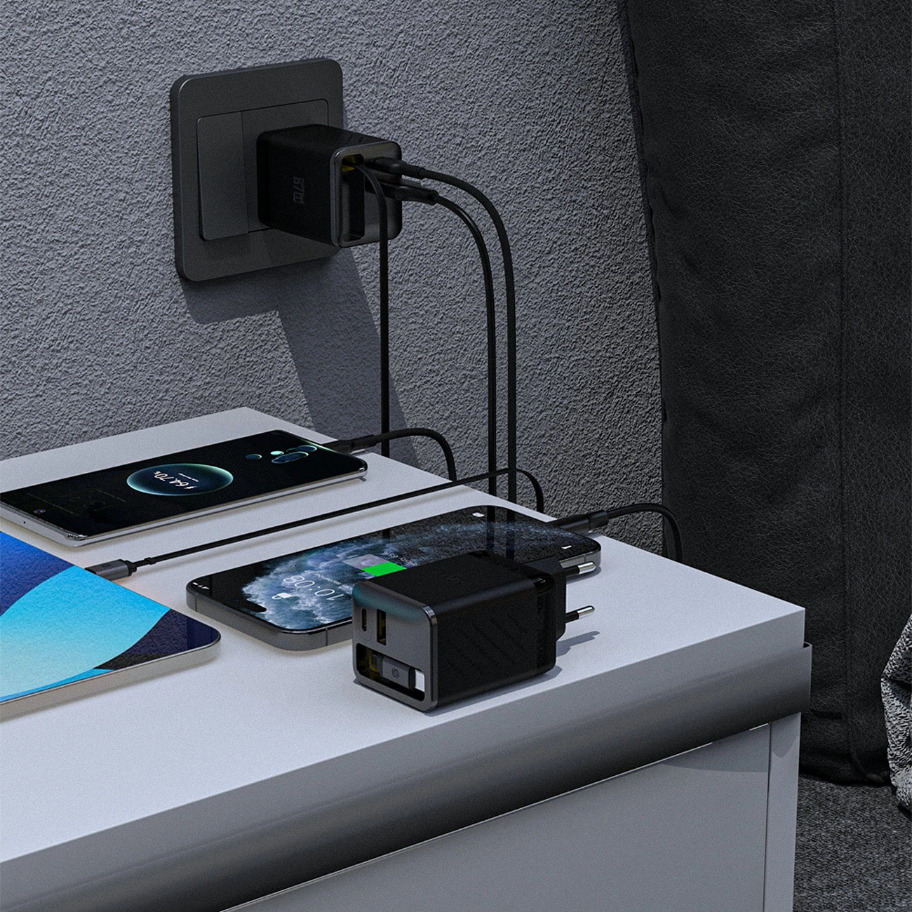 Netwerkoplader met USB-C Kabel Dudao A67EU, 67W, 3.35A, 1 x USB-A - 1 x USB-C, Zwart