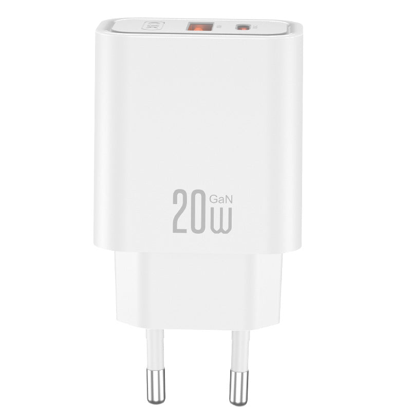 Netlader met USB-C-kabel XO Design CE40, 20W, 3A, 1 x USB-A - 1 x USB-C, Wit