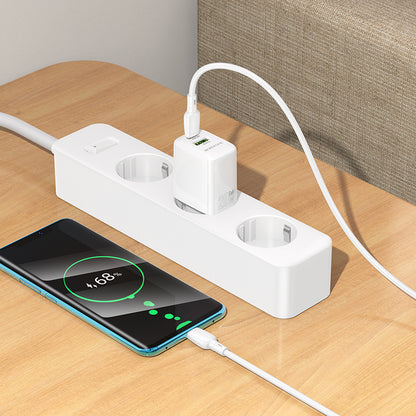 Netwerkoplader met USB-C Kabel Borofone BN27 Fuente, 20W, 3A, 1 x USB-A - 1 x USB-C, Wit