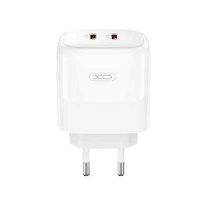 Netwerkoplader met Lightning-kabel XO Design L140, 35W, 3A, 2 x USB-C, Wit