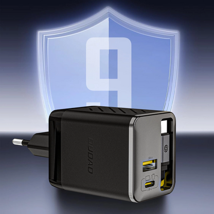Netwerkoplader met USB-C Kabel Dudao A67EU, 67W, 3.35A, 1 x USB-A - 1 x USB-C, Zwart