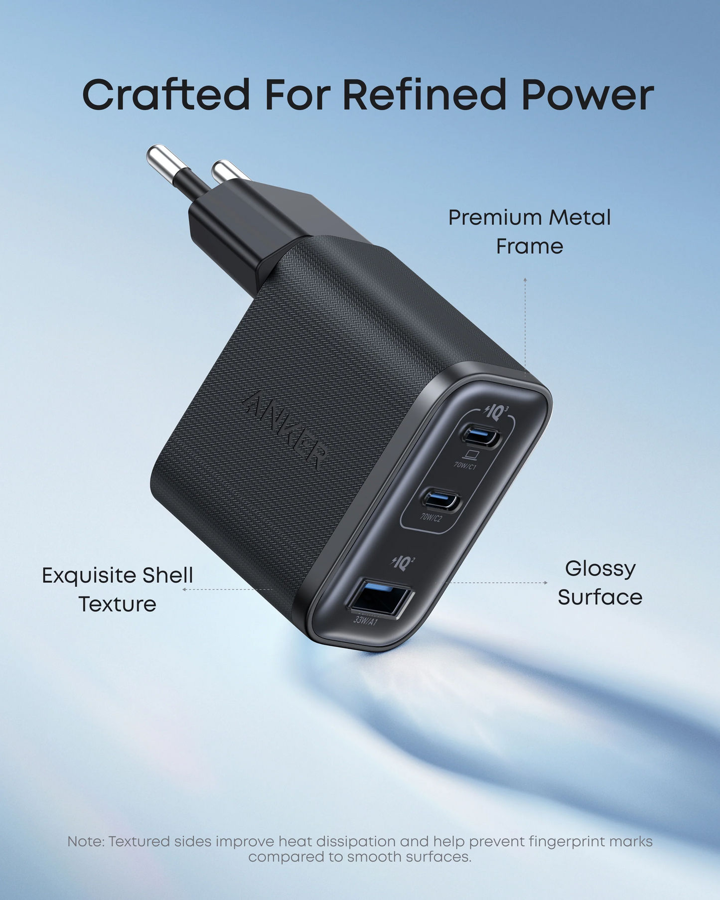 Netwerkoplader met USB-C Kabel Anker Nano, 70W, 3.5A, 1 x USB-A - 2 x USB-C, Grijs B121A311
