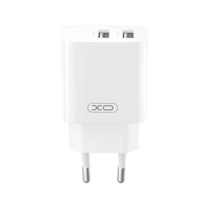 XO Design CE55-netoplader met Lightning-kabel, 12 W, 2,4 A, 2 x USB-A, wit