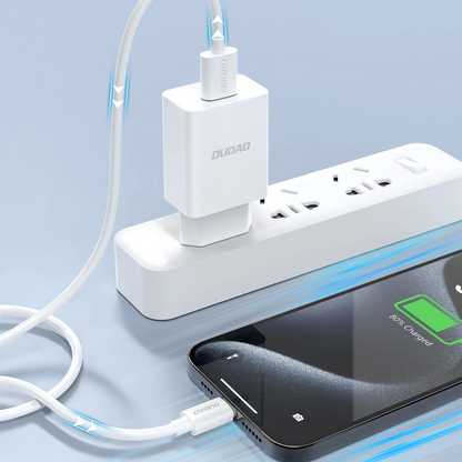 Netwerkoplader met USB-C Kabel Dudao A4EU, 10W, 2.1A, 1 x USB-A, Wit