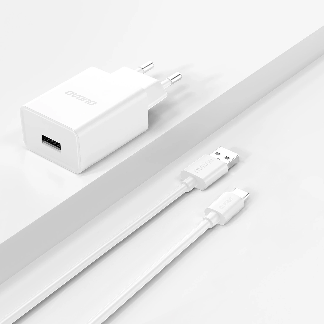 Netwerkoplader met USB-C Kabel Dudao A4EU, 10W, 2.1A, 1 x USB-A, Wit