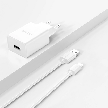 Netwerkoplader met USB-C Kabel Dudao A4EU, 10W, 2.1A, 1 x USB-A, Wit