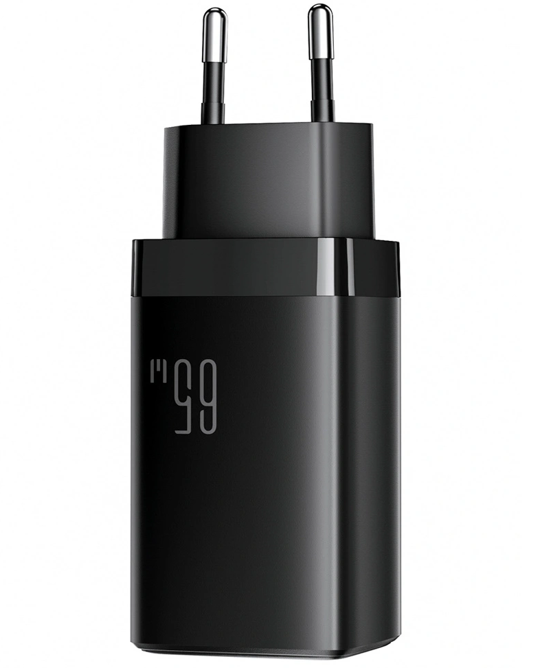Netlader met USB-C-kabel Joyroom JR-TG10, 65W, 3,25A, 1 x USB-A - 2 x USB-C, Zwart
