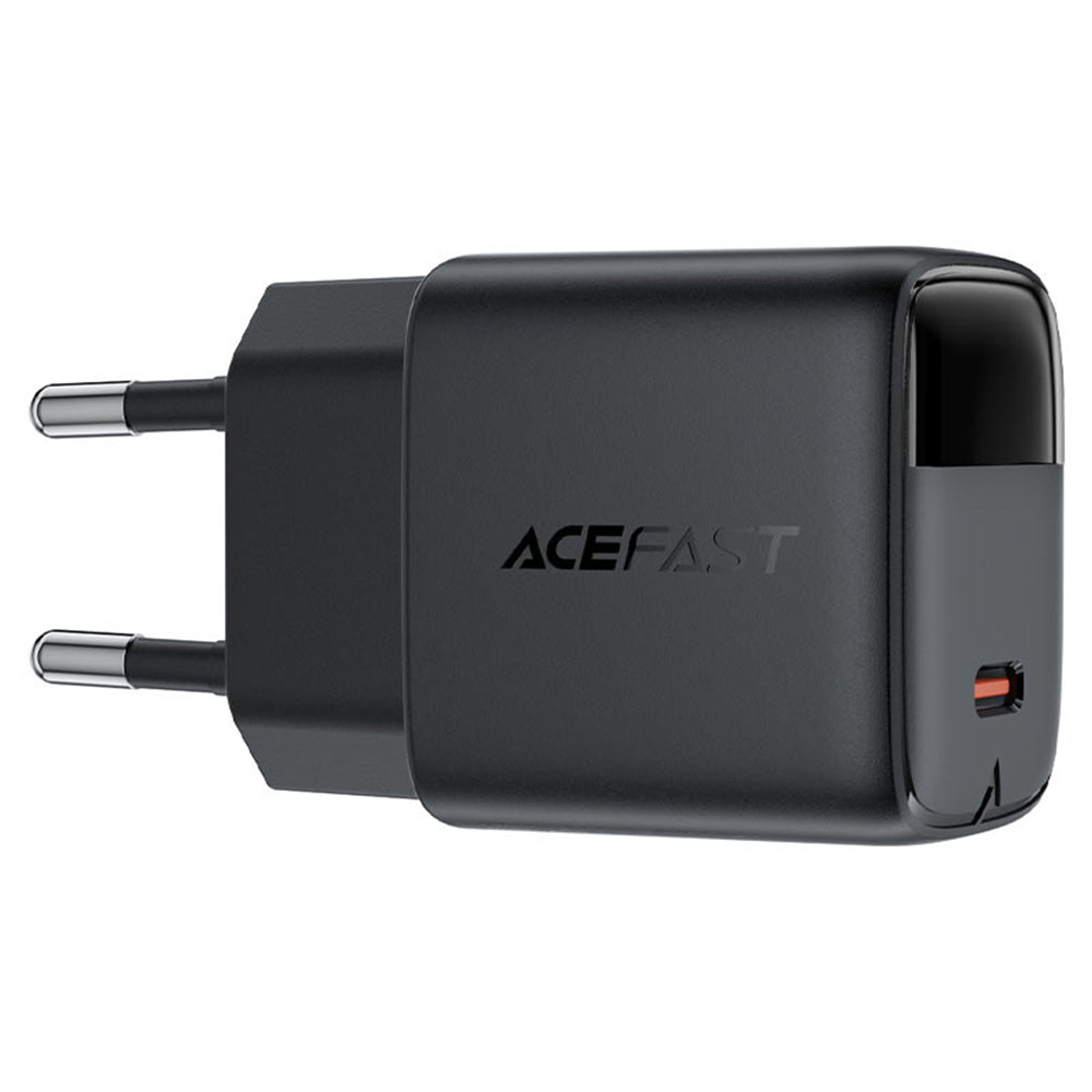 Netwerkoplader met USB-C Kabel Acefast A113 Display, 20W, 3A, 1 x USB-C, Zwart