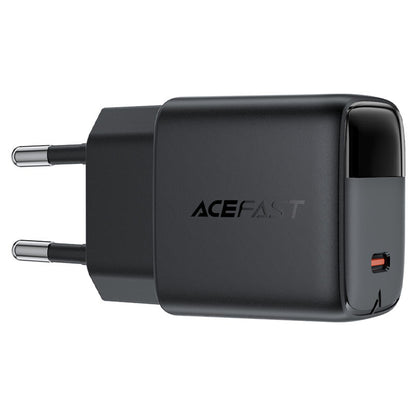 Netwerkoplader met USB-C Kabel Acefast A113 Display, 20W, 3A, 1 x USB-C, Zwart