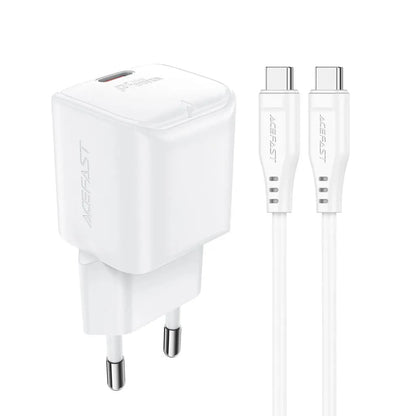 Netwerkoplader met USB-C Kabel Acefast A77, 30W, 3A, 1 x USB-C, Wit