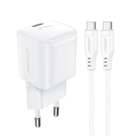 Netwerkoplader met USB-C Kabel Acefast A77, 30W, 3A, 1 x USB-C, Wit