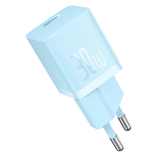Netwerkoplader met USB-C Kabel Baseus GaN Mini 1C, 30W, 3A, 1 x USB-C, Blauw P10110902313-00