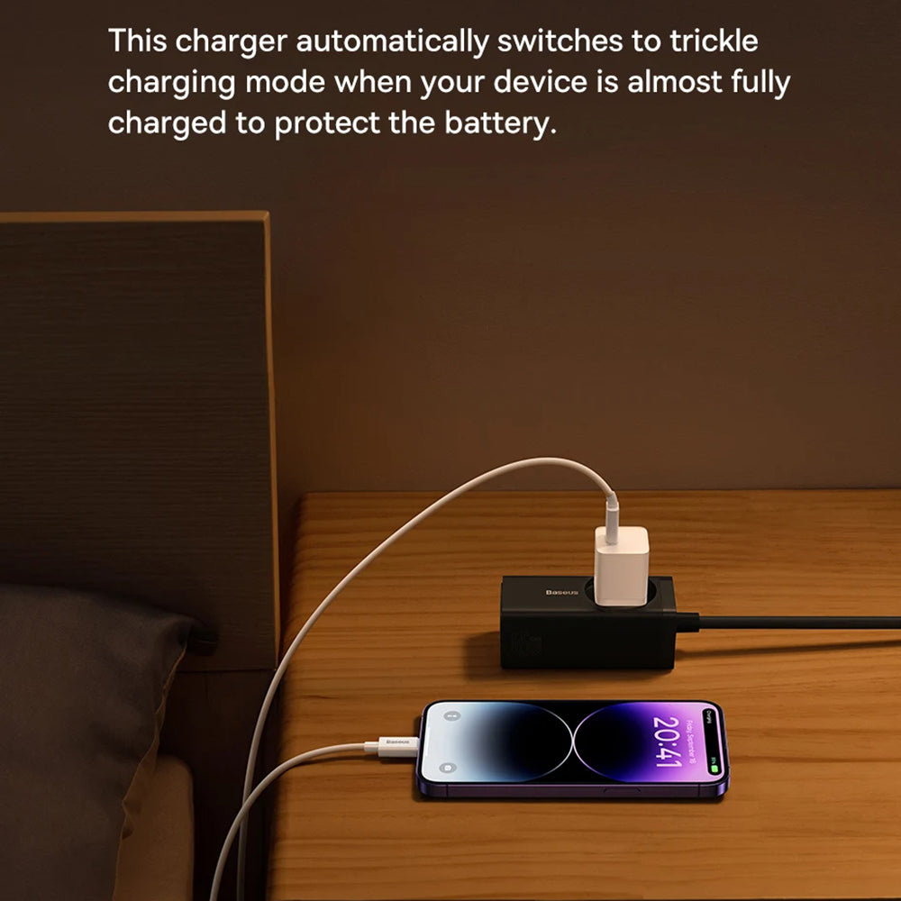 Netwerkoplader met USB-C Kabel Baseus GaN Mini 1C, 30W, 3A, 1 x USB-C, Blauw P10110902313-00