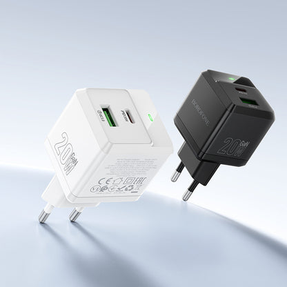 Netwerkoplader met USB-C Kabel Borofone BN19 Intenso, 20W, 3A, 1 x USB-A - 1 x USB-C, Zwart