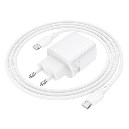Netwerkoplader met USB-C Kabel Borofone BN27 Fuente, 20W, 3A, 1 x USB-A - 1 x USB-C, Wit