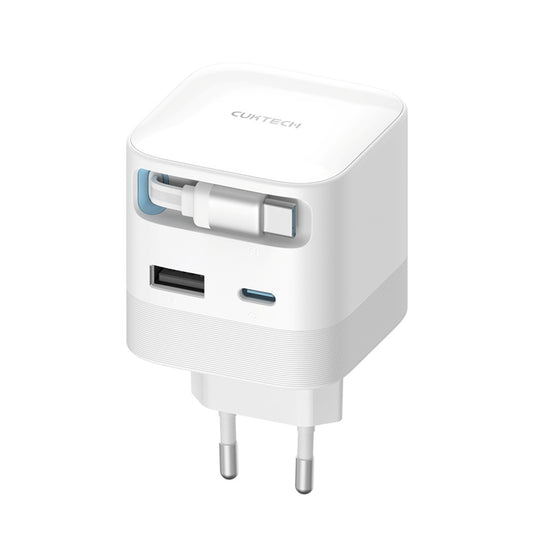 Netlader met USB-C-kabel Cuktech, 67W, 3,25A, 1 x USB-A - 1 x USB-C, Wit CUKA653WEUWT