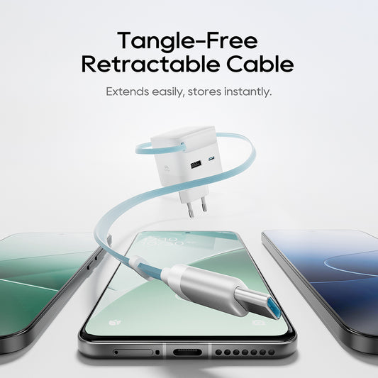 Netlader met USB-C-kabel Cuktech, 67W, 3,25A, 1 x USB-A - 1 x USB-C, Wit CUKA653WEUWT