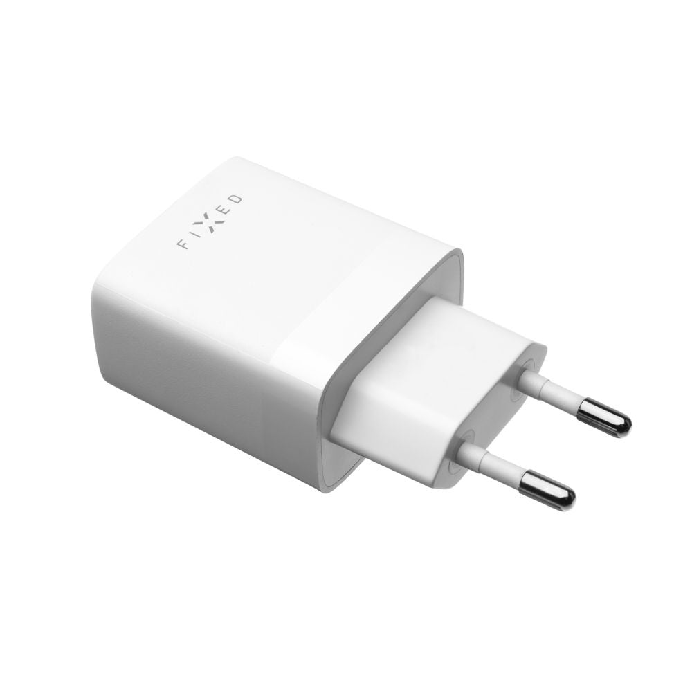 Netwerkoplader met USB-C kabel Fixed, 17W, 3A, 2 x USB-A, Wit