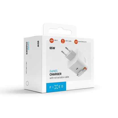 Netwerkoplader met USB-C kabel Fixed, 65W, 3.25A, 1 x USB-C, Zwart