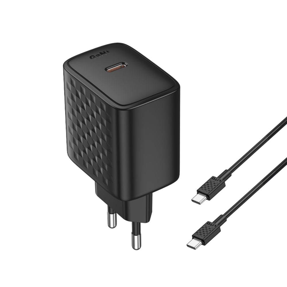Netwerkoplader met USB-C Kabel Lito LC20T, 45W, 3A, 1 x USB-C, Zwart