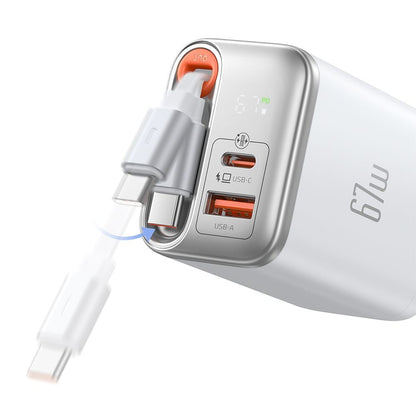 Netwerkoplader met USB-C Kabel McDodo CH-4103 FreeGo Display, 67W, 3.35A, 1 x USB-A - 1 x USB-C, Wit