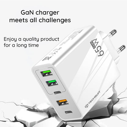 Netwerkoplader met USB-C Kabel Techsuit CHC2 PentaXPower, 20W, 3A, 3 x USB-A - 2 x USB-C, Wit