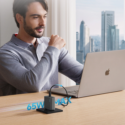 Cuktech Netwerkoplader, 65W, 3A, 1 x USB-A - 2 x USB-C, Grijs CUKAD653EUGR