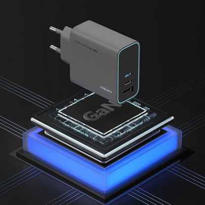 Cuktech Netwerkoplader, 65W, 3A, 1 x USB-A - 2 x USB-C, Grijs CUKAD653EUGR