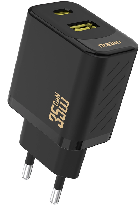Dudao A27 Max Netlader, 35W, 1 x USB-A - 1 x USB-C, Zwart