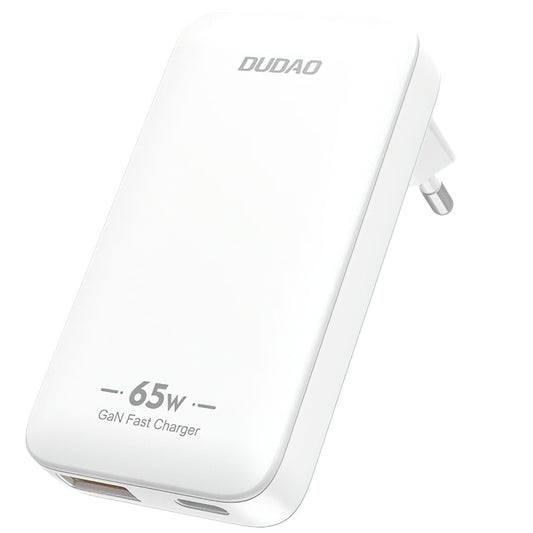Dudao A65Q Travel Netwerkoplader, 65W, 3.25A, 1 x USB-A - 1 x USB-C, Wit
