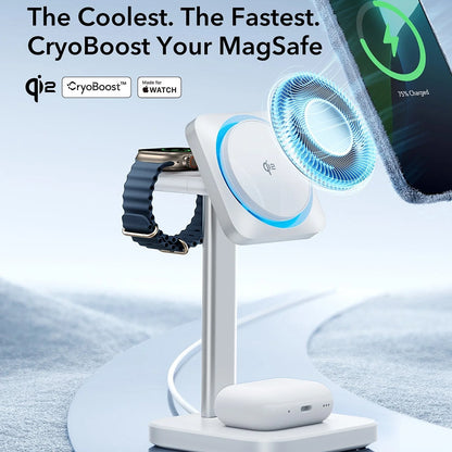 Draadloze Netwerkoplader ESR CryoBoost 3in1, 25W, 1.67A, Zwart