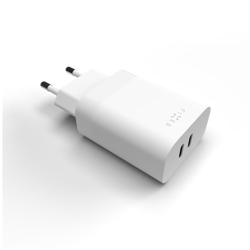 Netwerkoplader Fixed, 35W, 3A, 2 x USB-C, Wit