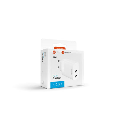 Netwerkoplader Fixed, 35W, 3A, 2 x USB-C, Wit