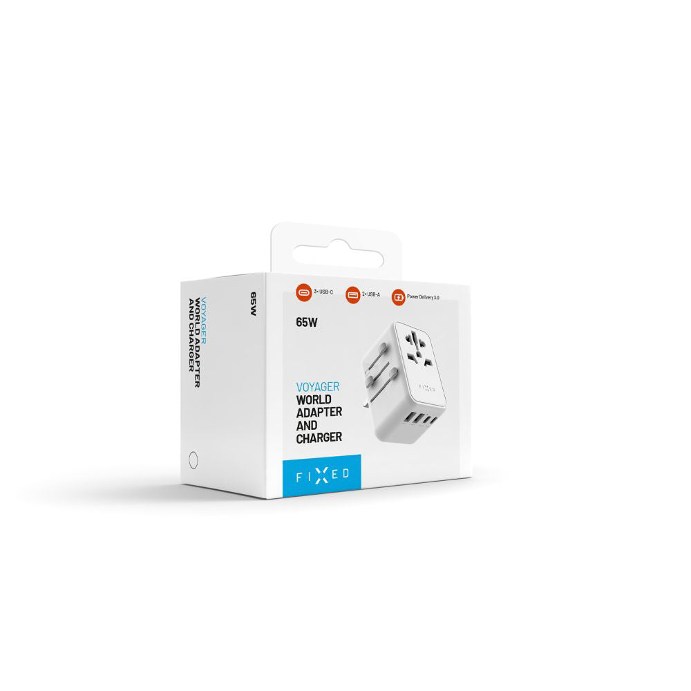 Netwerkoplader Fixed Travel, 65W, 3.25A, 2 x USB-A - 3 x USB-C, Wit