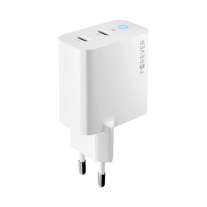 Forever Network Charger TC-06-40CC, 40W, 3A, 2 x USB-C, White